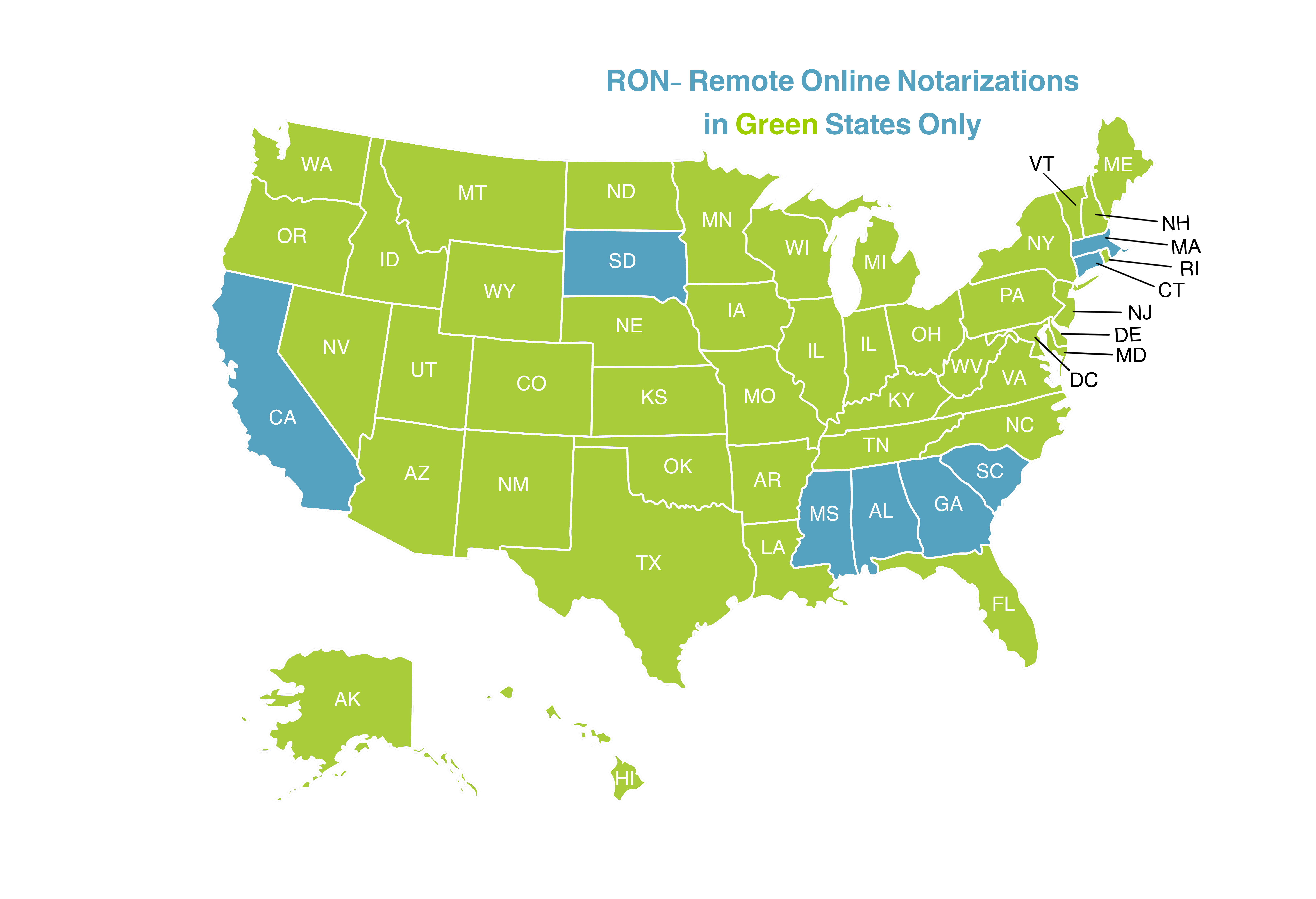 RON Notary map United States of America